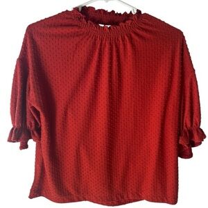 Madewell Red Textured Blouse